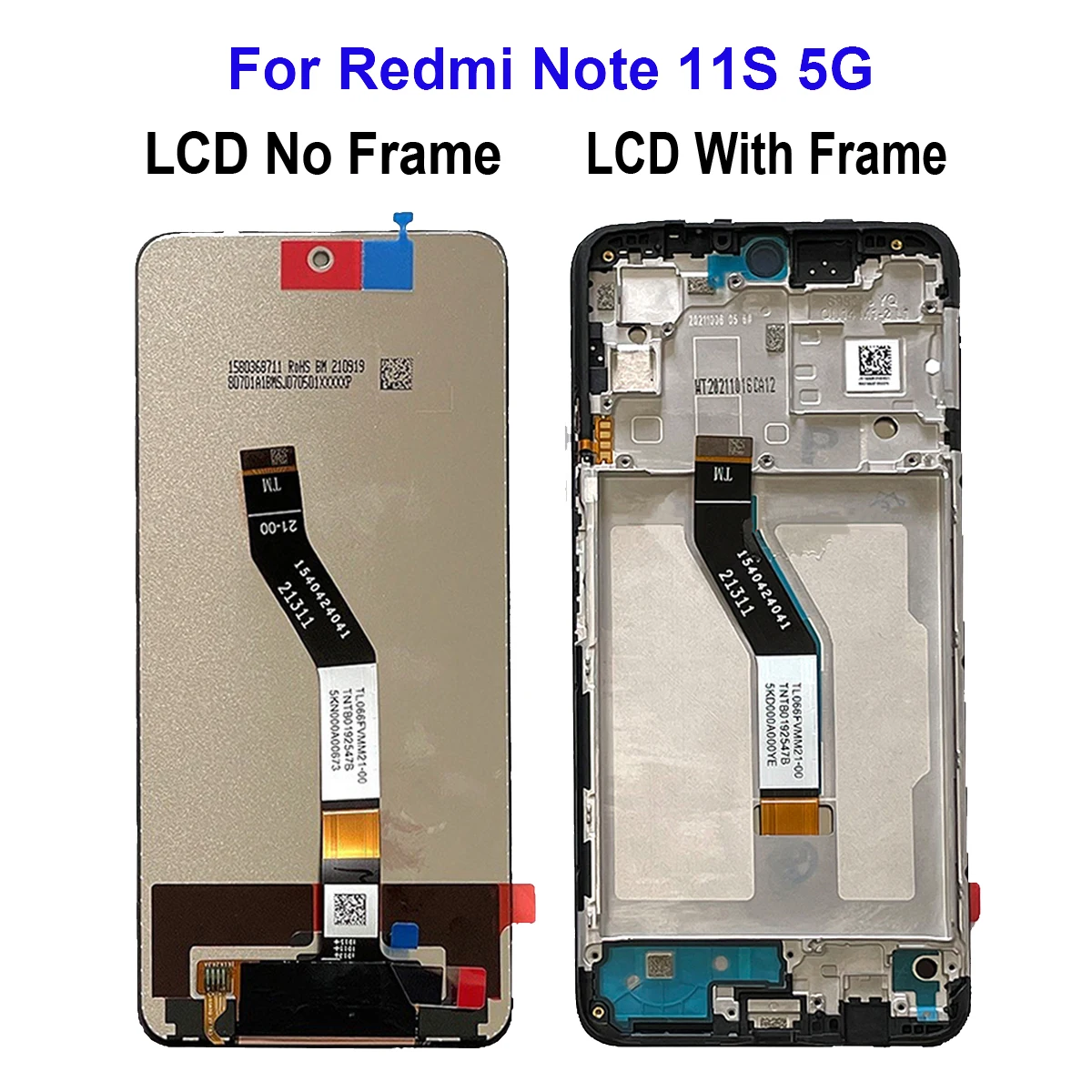 Original For Xiaomi Redmi Note 11S 5G 22031116BG 2201117SG 2201117SI LCD Display Touch Screen Digitizer