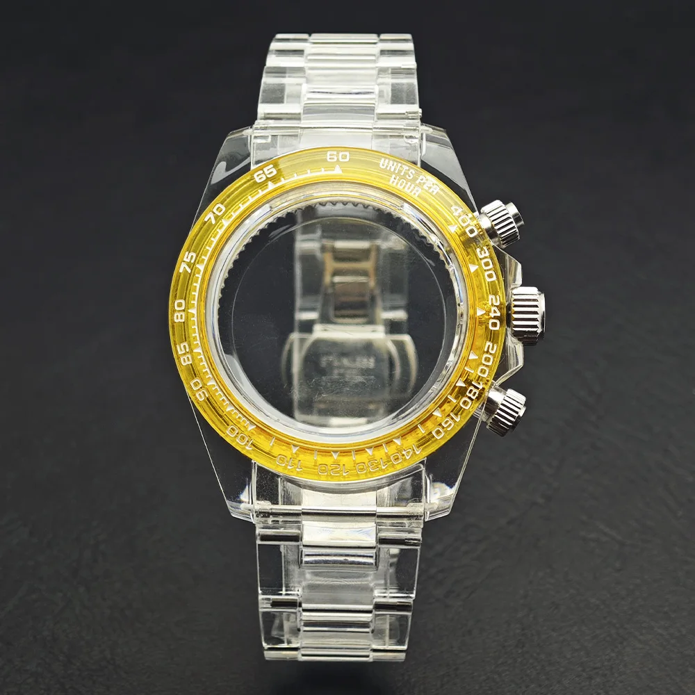 39,5mm VK63 Transparentes Herrenuhrengehäuse Passend für VK63 Uhrwerk und 20mm Armband Uhrenzubehör Uhrenteile Uhrenbox – Detail 2