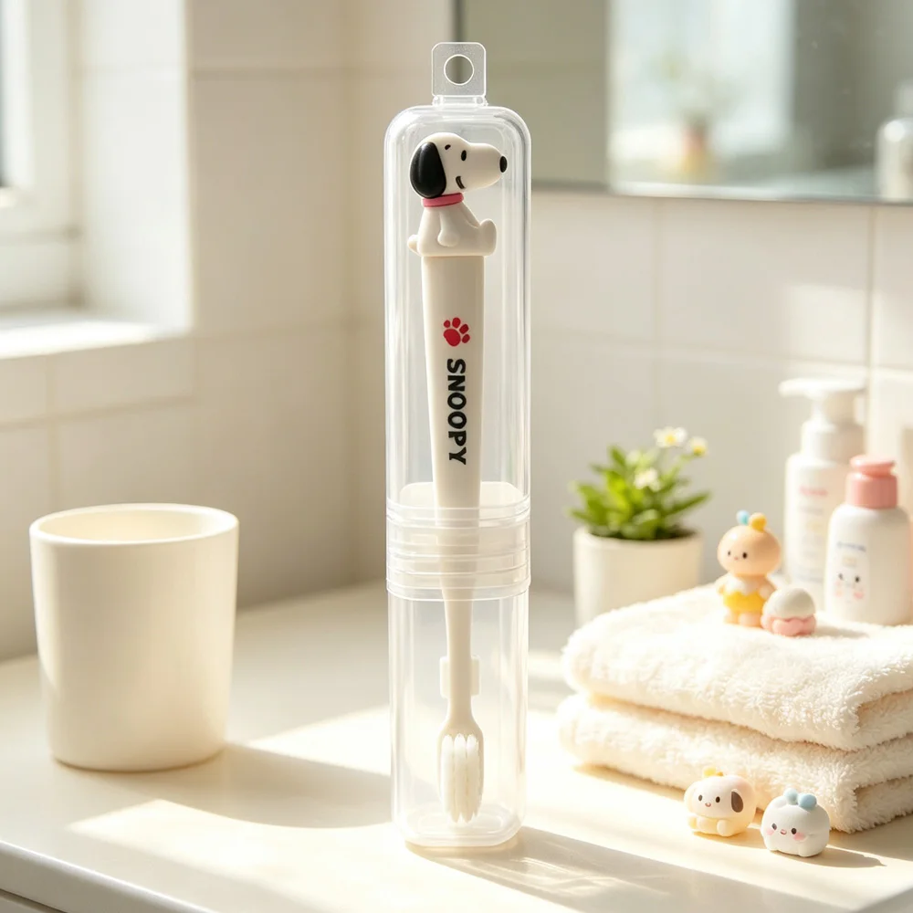 Peanuts Snoopy Toothbrush With Box Cute Snoopy Figures Transformable Soft Bristled Toothbrush Fine Bristled Gifts