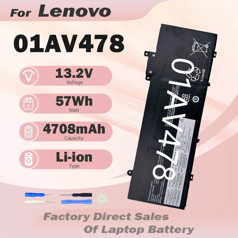 01AV478 01AV480 57Wh Battery For Lenovo ThinkPad T480S L17M3P72 SB10K97622 L17M3P71 L17L3P71 01AV479 SB10K97621