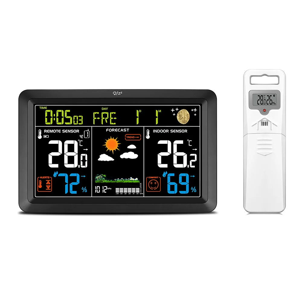 

Multifunctional Weather Forecast Indoor Temperature And Humidity Barometer Va Lcd Radio Clock Weather Station Alarm Clock