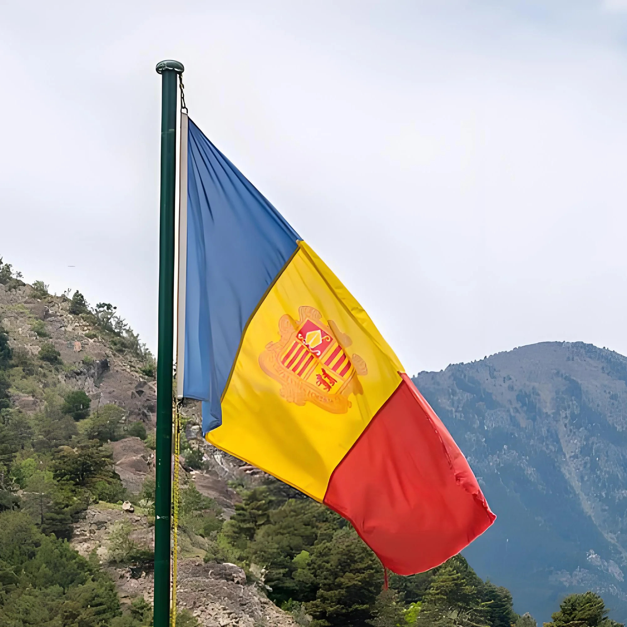 Andorra flag 90*150cm polyester Andorra National Flag 3x5ft hanging Andorran Local Ethnic Historical Flag