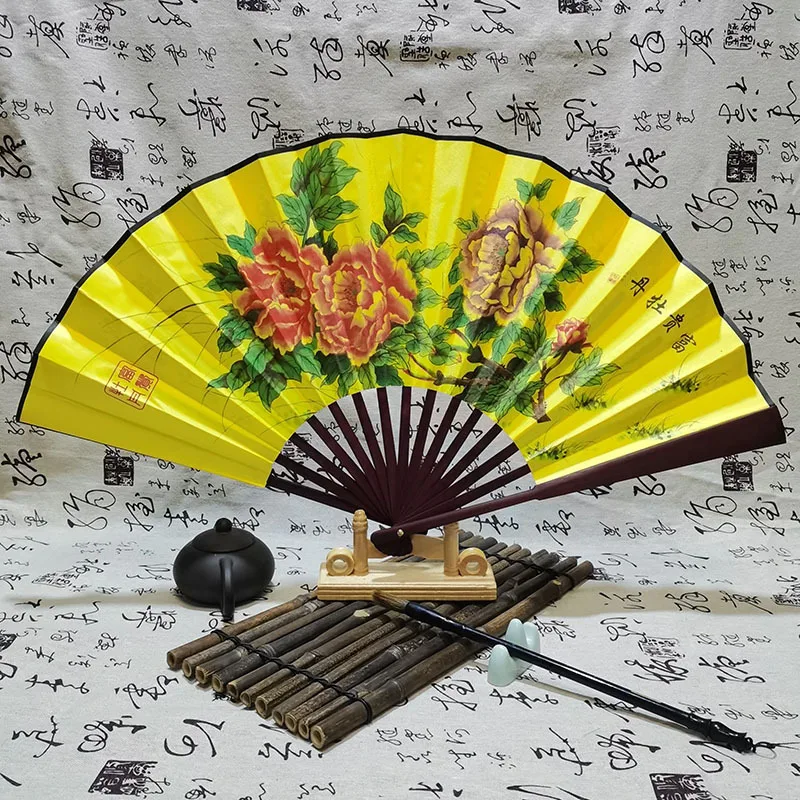 Folding Portable Fan for Men, Chinese Style, Promotional, Archaic Style, 5PCs, 8 in, 10 in