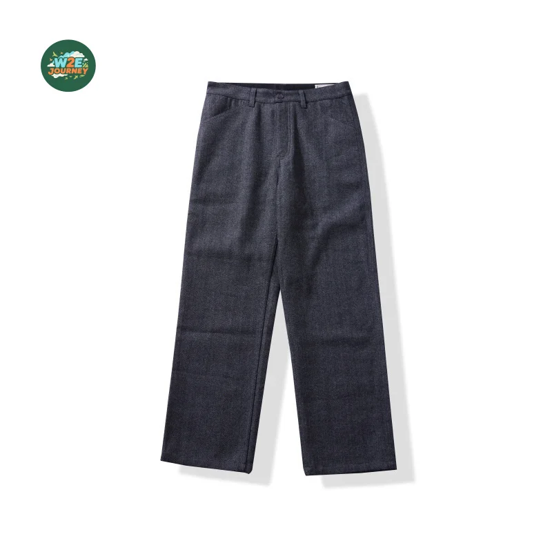 W2EJOURNEY EU US Size Luxury Quality Casual Pants Outdoor Business Vintage Herringbone Wool Thick Multi-Pocket Work Trousers