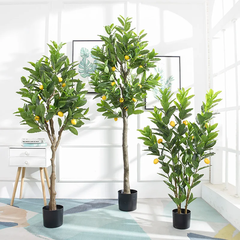 

Simulation Green Plant Simulation Lemon Tree Pot Large Green Plant Bonsai Shopping Mall Restaurant Decoration on The Ground