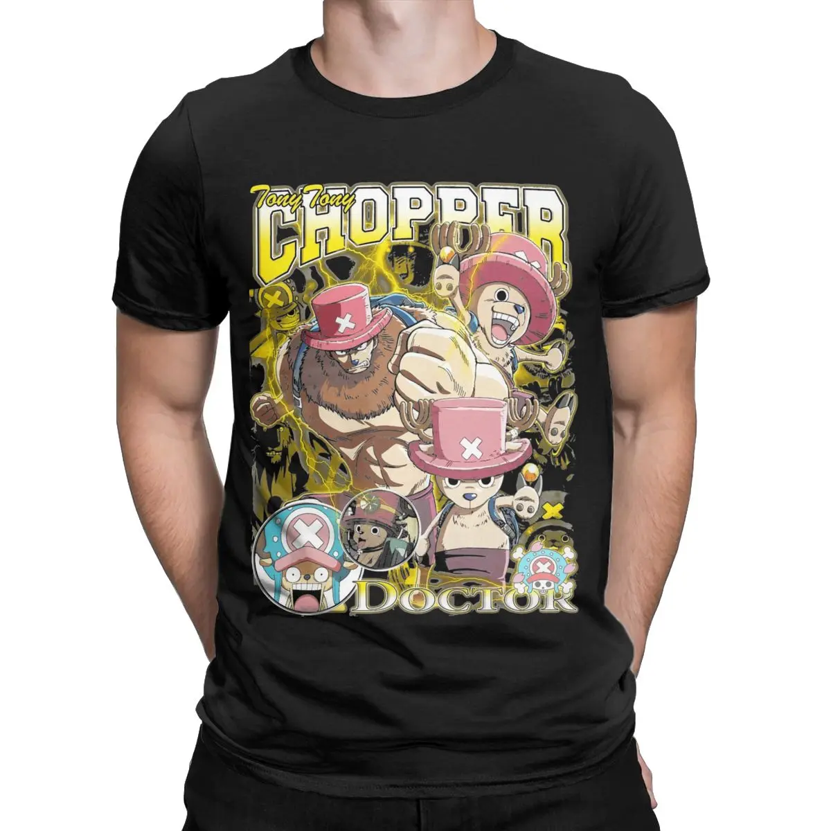 Men Customized Anime Tony Oned Tony Chopper T Shirts Cotton Pieced Novelty Short Sleeve Round Collar Tees Plus Size T-Shirts