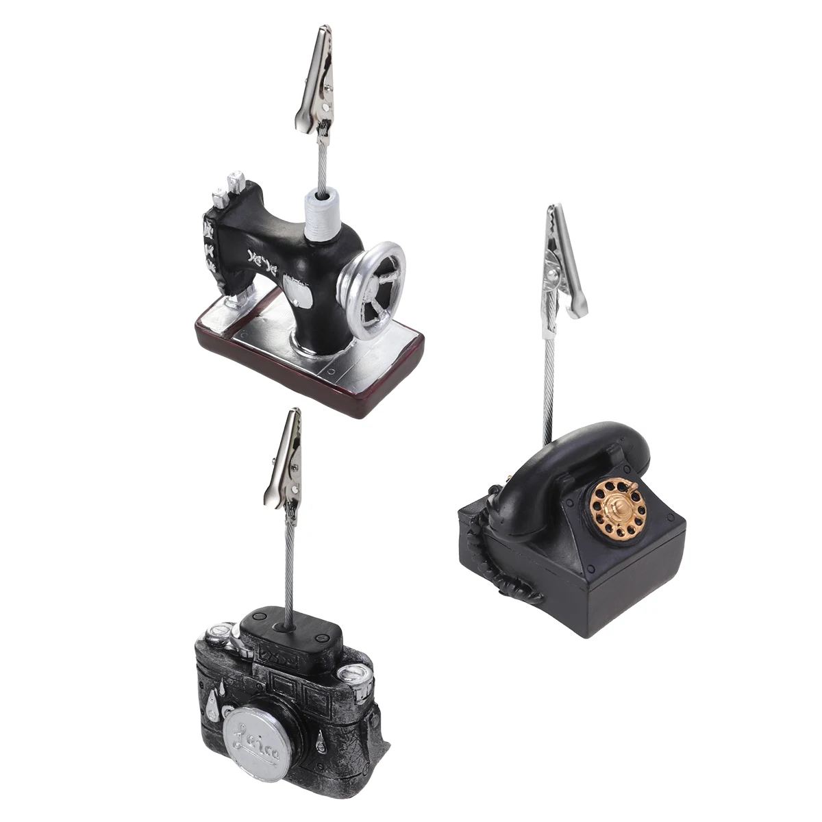 1Pcs Vintage Style Resin Message Clip Desk Memo Holder for Office Home Use Photo Stand Note Folder Table Decoration Item