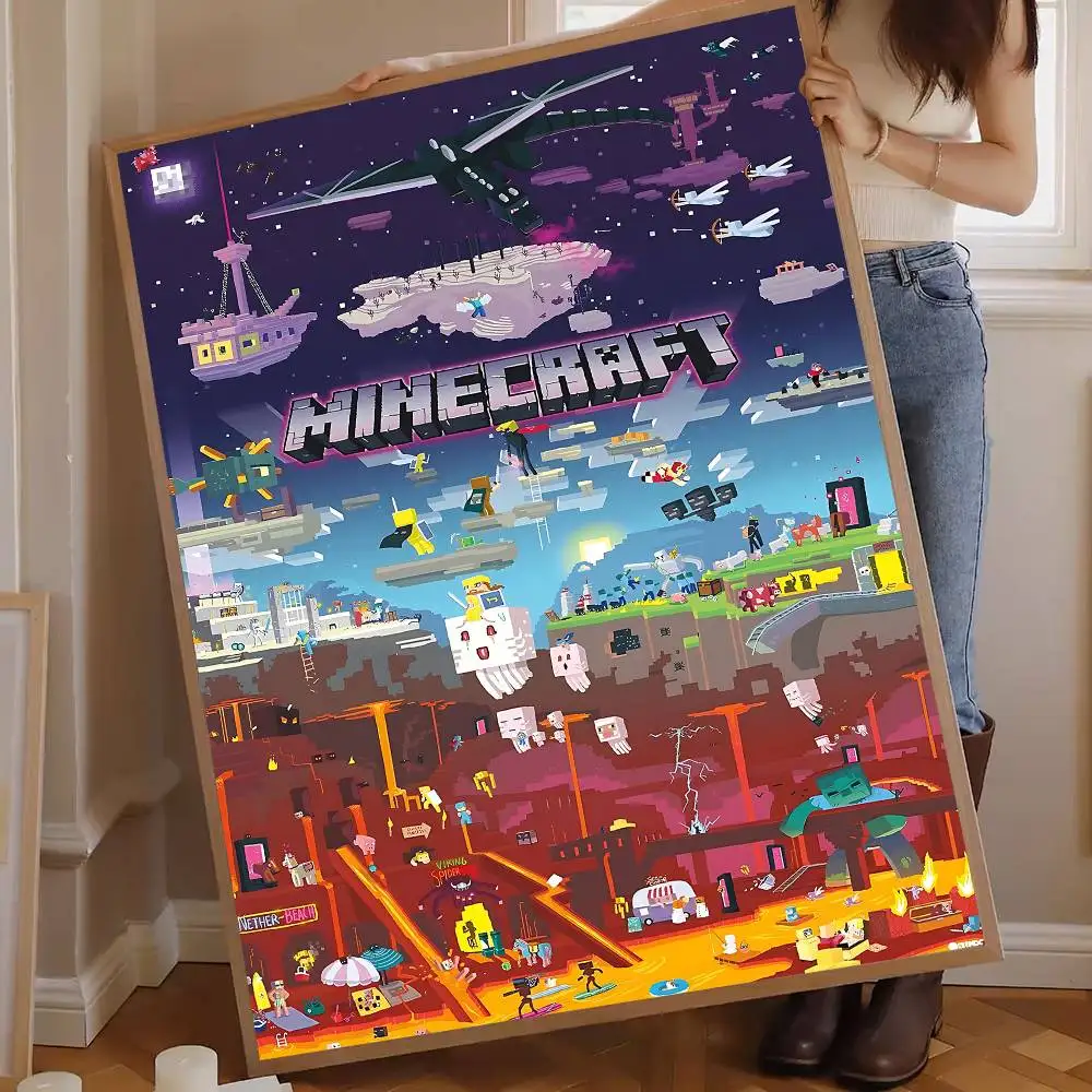 Game Mine-CraftS C-Classic Anime Posters Sticky Whitepaper Prints Posters Artwork Kawaii Room Decor