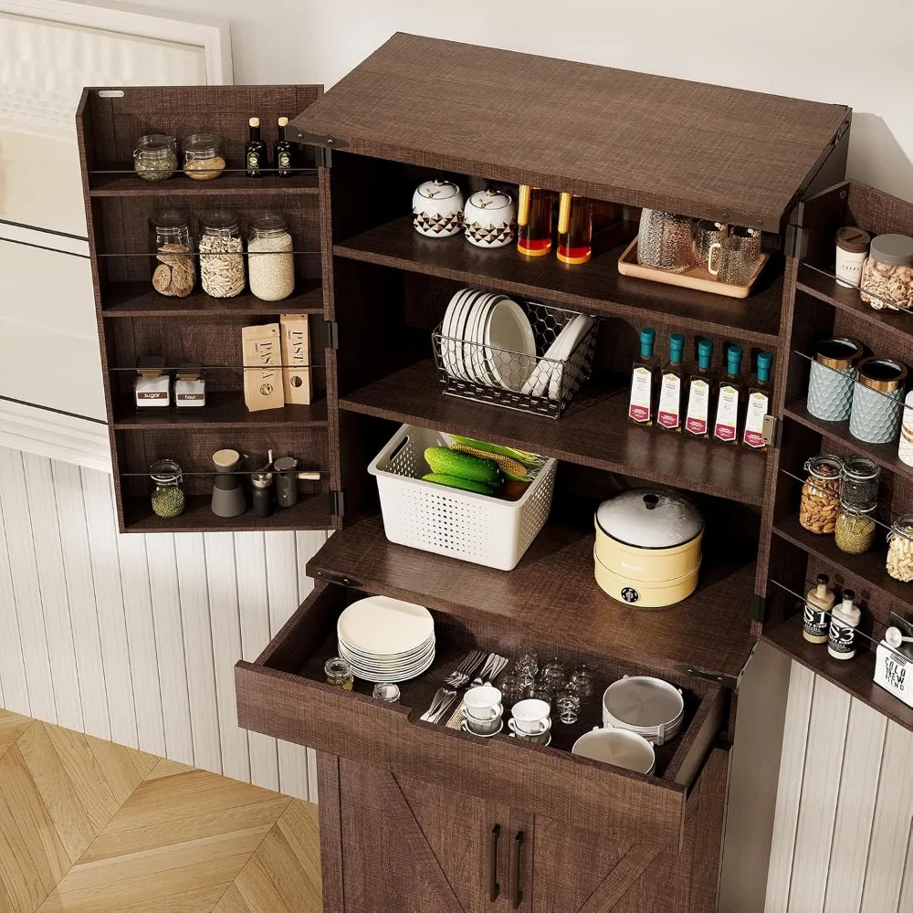 خزانة مطبخ قوية من الفولاذ المزرعة مع 72 رفوف تخزين طويلة وقابلة للتعديل #4