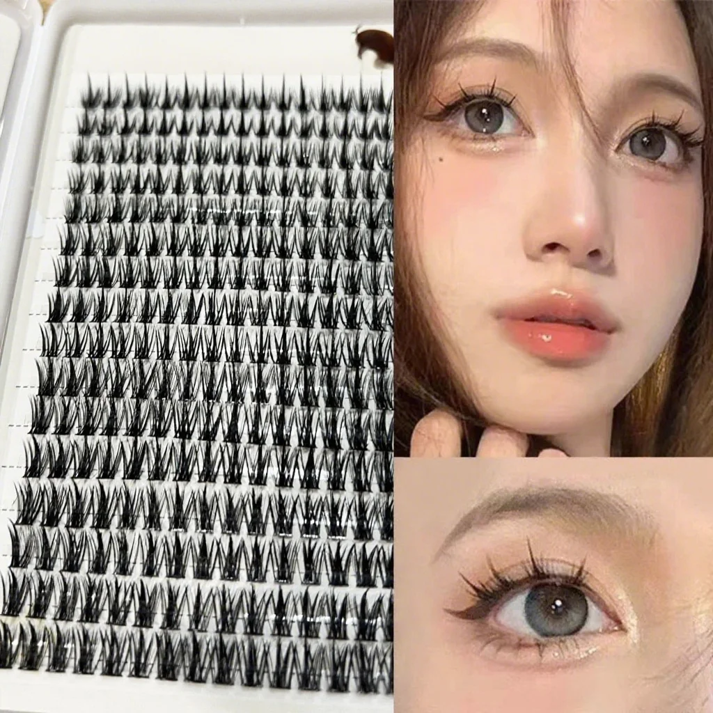 512 กลุ่ม DIY Cat Eye Manga Eyelashes,ธรรมชาติและสไตล์การ์ตูน Eye Lashes,ความหนา 0.07 มม.,12 มม.,C-Curl,Beaty แต่งหน้า