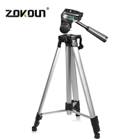 ZOKOUN 1.5m 3 Section Tripod Stand 5/8 to 1/4 Tilt Head Adapter Mount Aluminum Stand for 1/4\