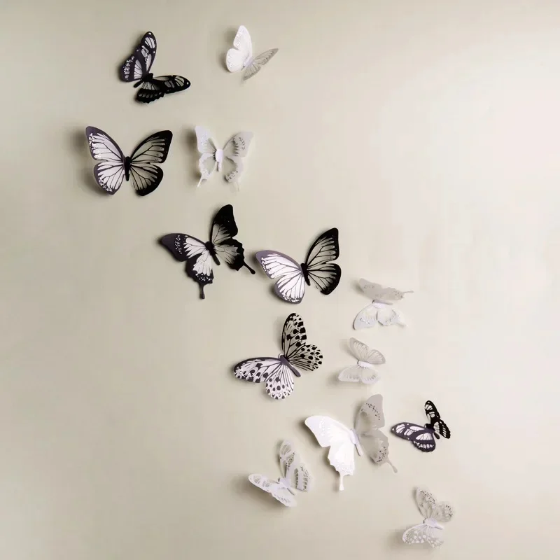 2/4/6/8Set Crystal Butterflies 3d Wall Decor Room Decoration Accessories Living Room Decoration Wall Decorations Living Room