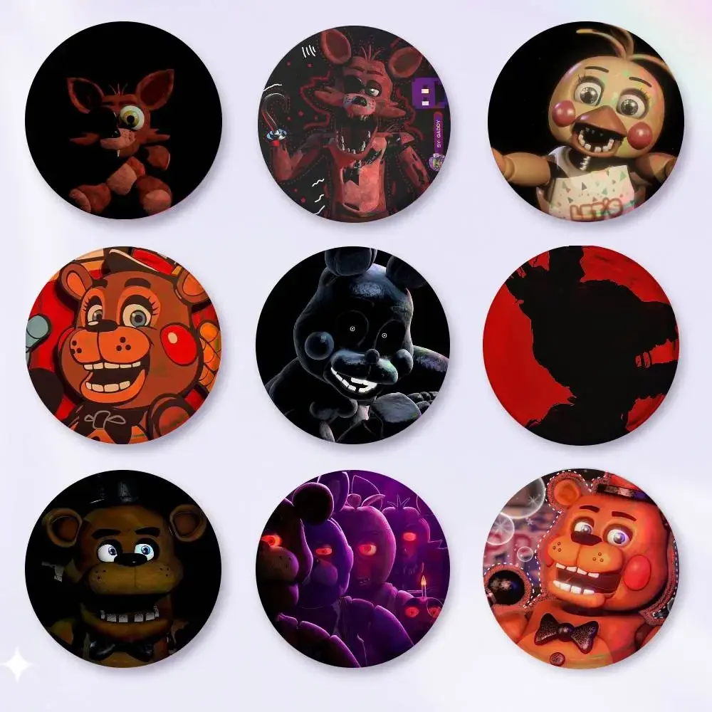 A-game F-FNAF-F Anime Round Badges, Brooches, Clothing Accessories, Birthday Gifts, Anime Conventions