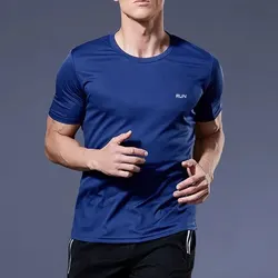 High Quality Polyester Men Running T Shirt Quick Dry Fitness Shirt Training Exercise Clothes Gym Sport Shirt Tops Lightweight