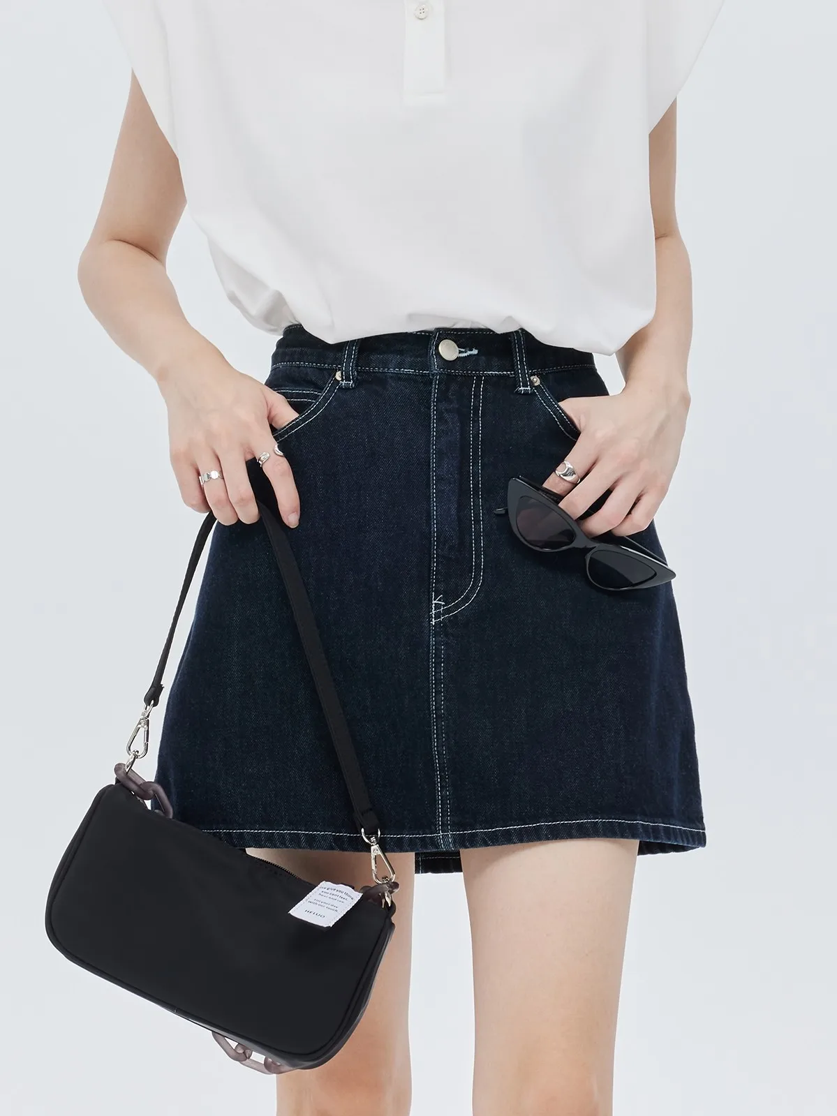 

High Waist A-Line Denim Skirt Women's Summer Slimming Tummy Covering ort Skirt Commute Casual Ci Tour Skirt