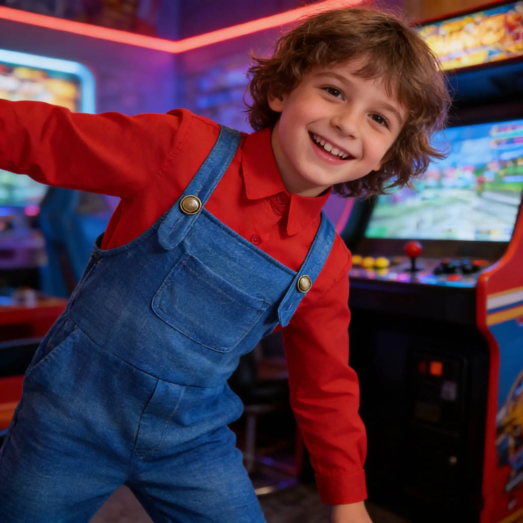 

Наборы детских рубашек и комбинезонов 2026: 2 предмета, забавные игровые костюмы для мальчиков, костюмы для косплея, одинаковые костюмы для братьев, красный и зеленый цвета.