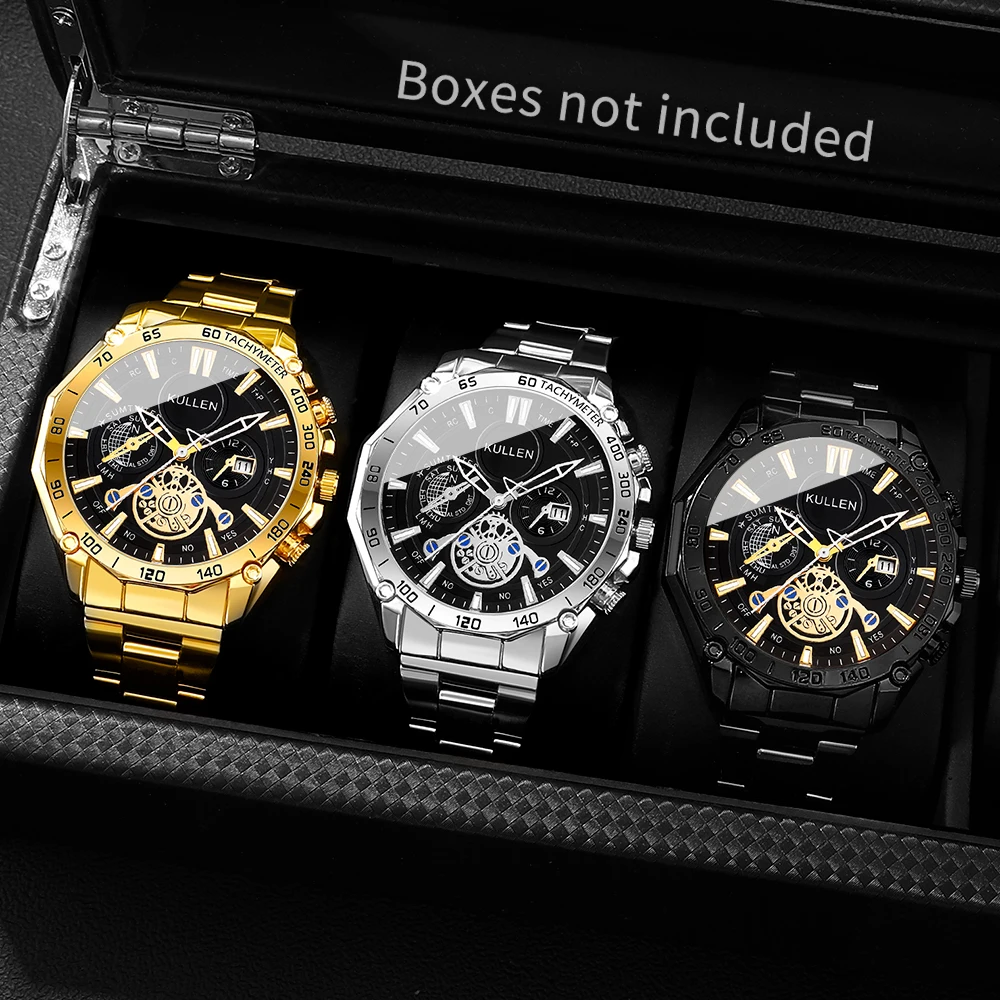 3/2pc men's fashionable quartz watch and versatile accessory set for daily wear as gifts for friends and family