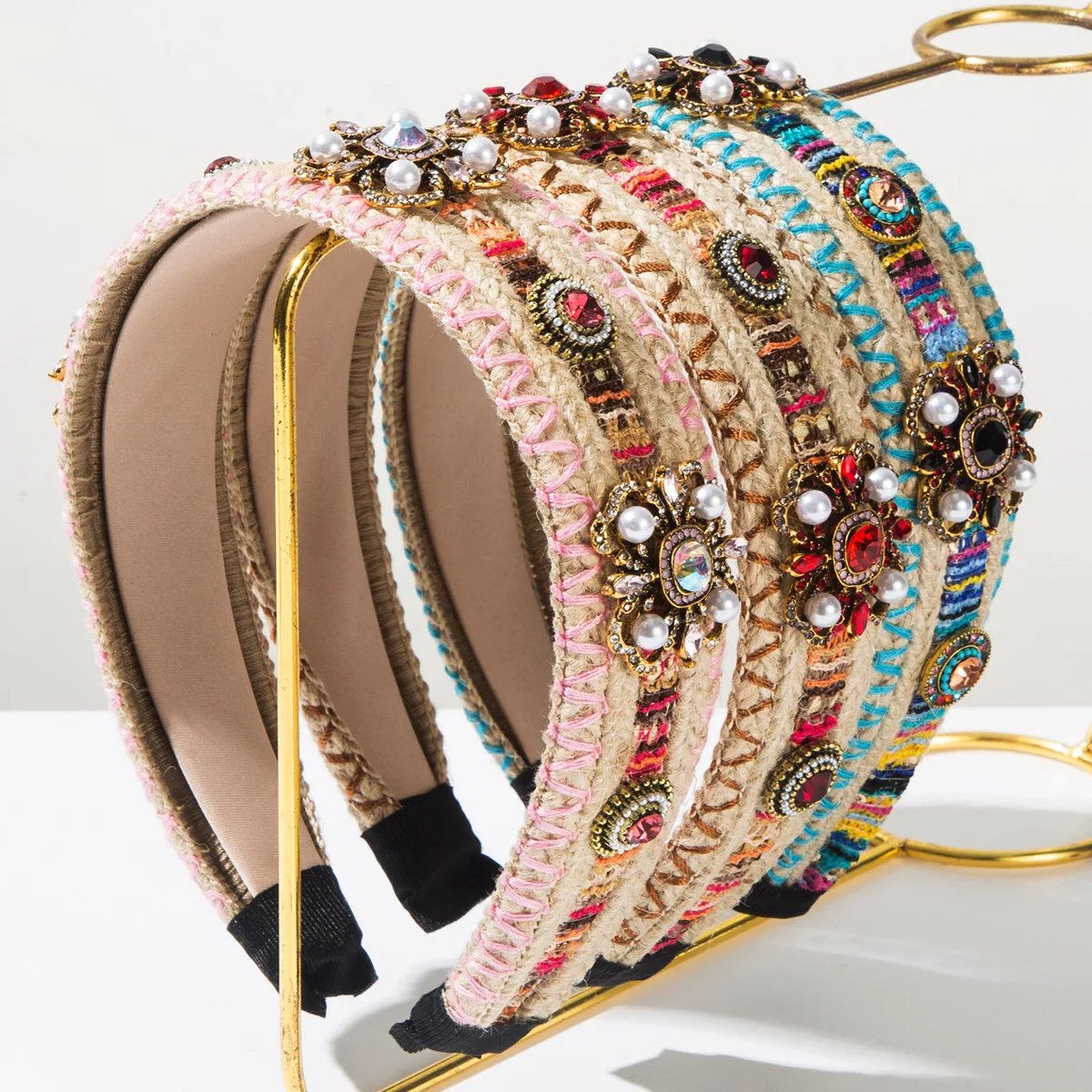 

New Bohemian Retro Alloy Accessories Diamond Pearl Headband Femininity Light Luxury Hair Accessories