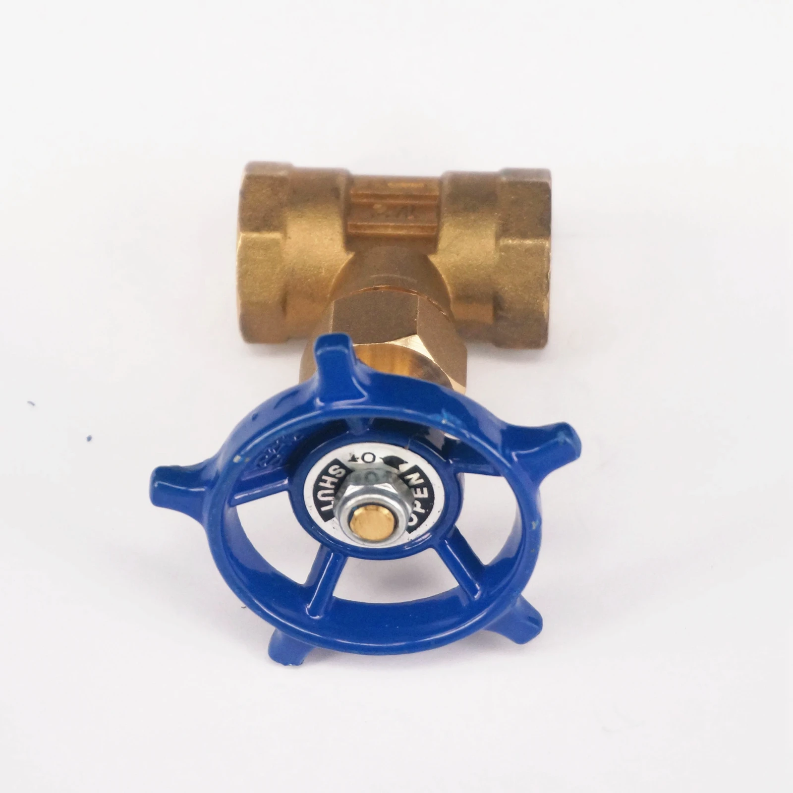 3/8 "1/2" BSP gwint żeński równy prosty mosiężny zawór iglicowy niebieski uchwyt — zdjęcie 6