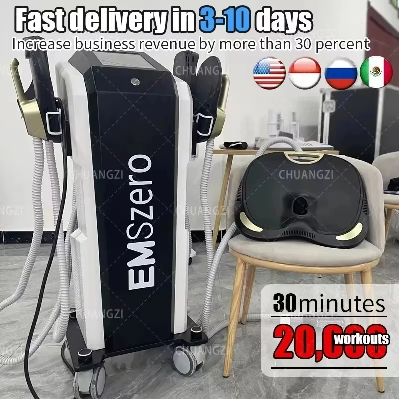 Emszero New Professional 5 Handles Hi-emt Ems Muscle Stimulator Body Sculpting Machine 6500W 200HZ with Pelvic Floor Pad Abdomen