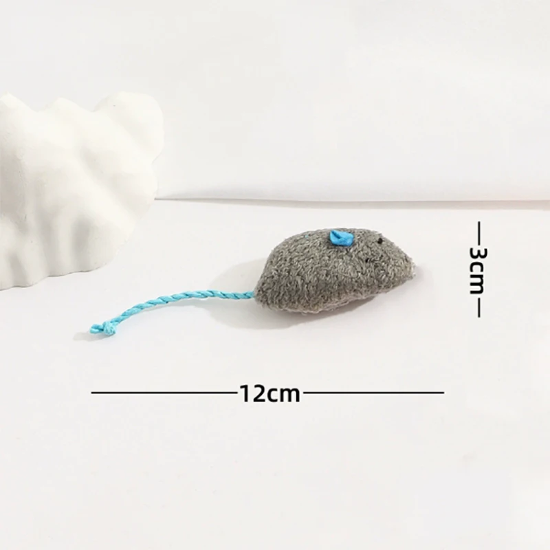 3/6/12 قطعة من لعبة محشوة الفأرة القطيفة المقلدة لعبة قطط قطنية متينة ومقاومة للخدش مناسبة للعب القطط مع
