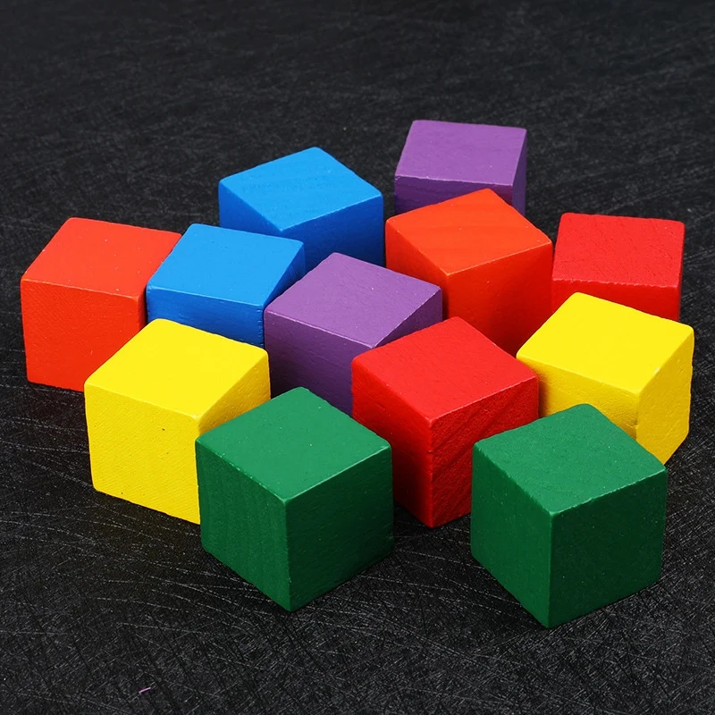 100 pezzi di cubi colorati blocchi di costruzione in legno torre pieghevole giochi impilabili giocattolo quadrato in legno regalo educativo