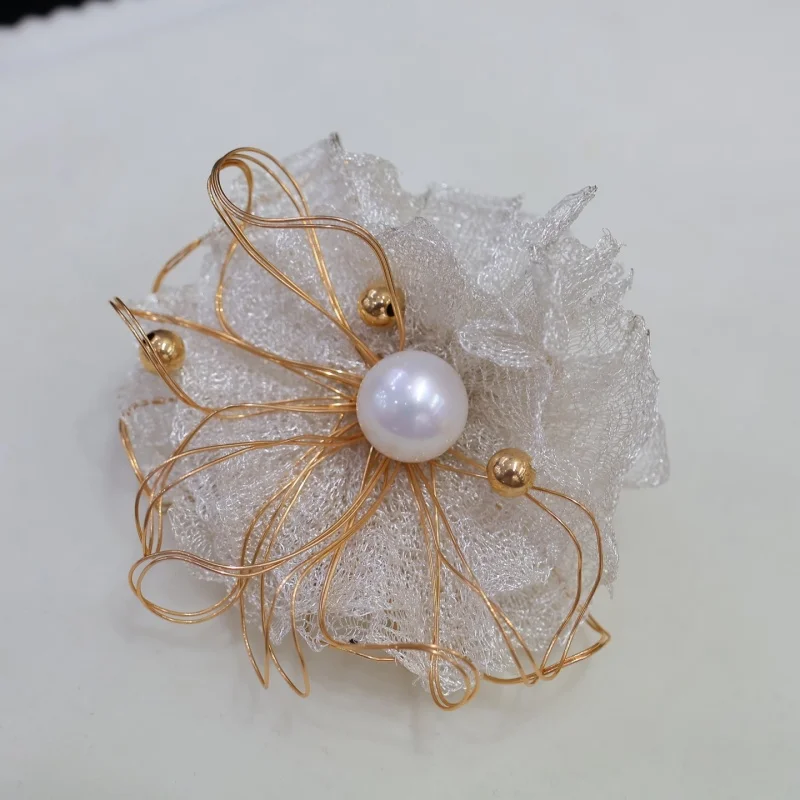 

SGARIT Fine Jewely New Natural Freshwater Pearls Ring 11-12mm 14k Filled Gold Lace Craftsmanship Ring for Woman