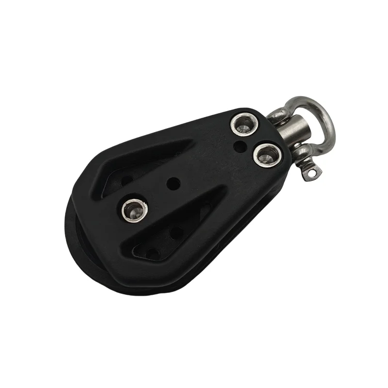 Sailboat Pulley Nylon Crane Pulley Block Lifting Single Pulley Pilates Swivel Pulley Black