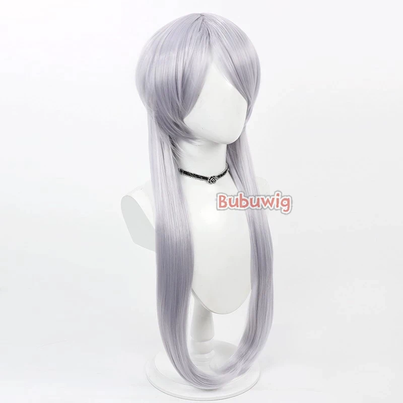 Bubuultraviolet Hakusan Yoshimitsu Cosplay Perruques, Cheveux Synthétiques, Touken Ranb Hakusan Yoshimitsu, Argent Gris, Perruque Cos, Degré de Chaleur, 70cm