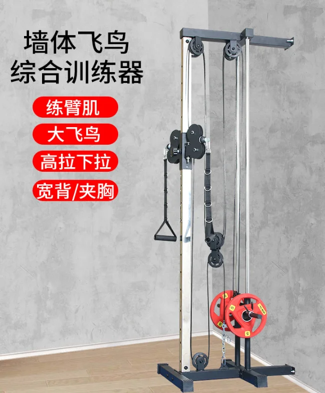 Commercial Gym Equipment Lat Machine Cable Crossover Plate, Loaded Machines, Pulley System, Cable Station, Wall Mount Pulley