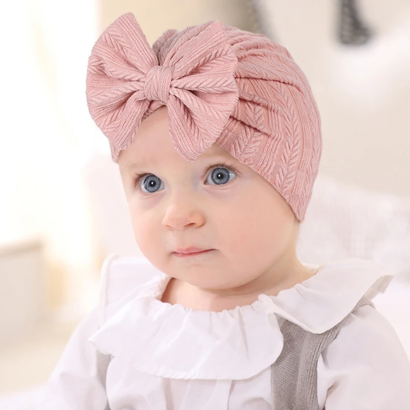 1 Pcs Children Baby Hat Kids Bowknot Cap Newborn Girls photography Props Spring Summer Beanie Turban Infant Props