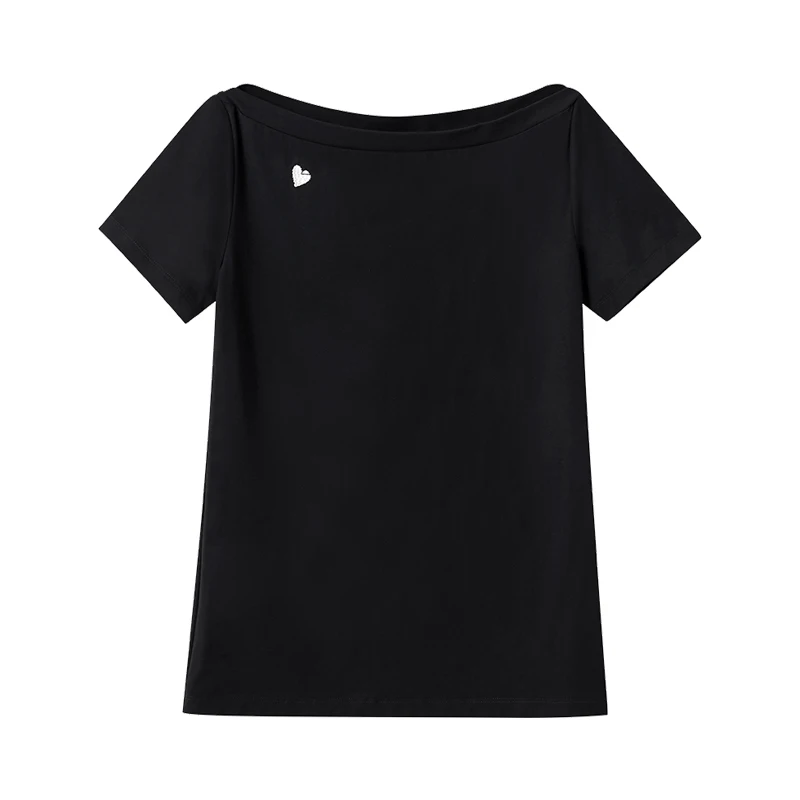 Amii Women's Embroidered Summer T-Shirt Slim Fit