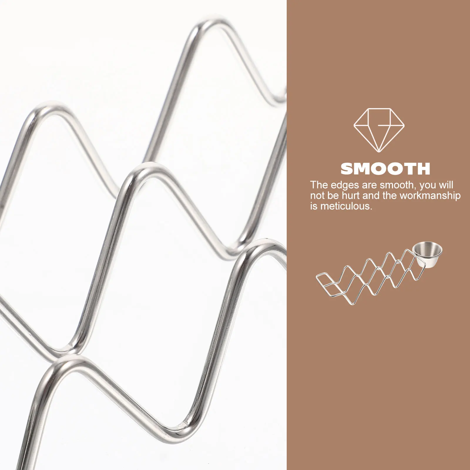 

Pancake Stand Taco Rack Stainless Steel Grill Bracket Easy to Clean Holder Racks 304 Tray