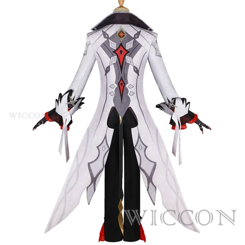 New Arlecchino Cosplay Costume Wigs Genshin Impact Fatui The Knave Arlecchino Uniform Eleven Fatui Harbingers Costume Outfit