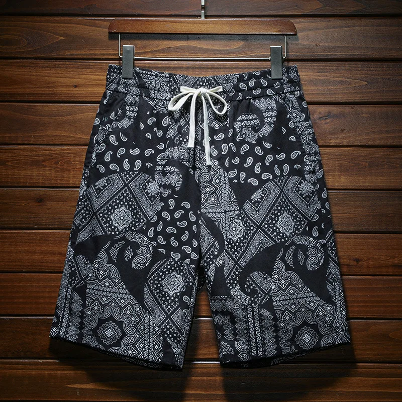 Cashew Blume Mode Strand Shorts Herren Sommer coole atmungsaktive Mittel hose ethnischen Druck vielseitige lässige Outdoor-Shorts