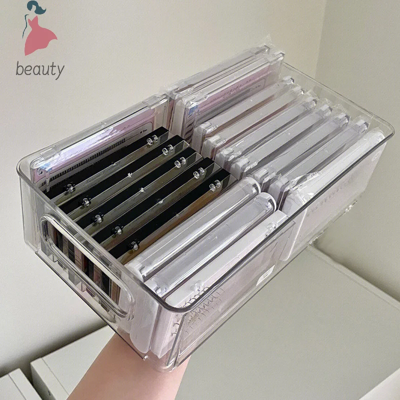 Transparente Multi Tamanho Cílios Falsos Caixa de Armazenamento, Eyelash Extension Tool Organizer, Lash Lift Acessórios, Office Desk