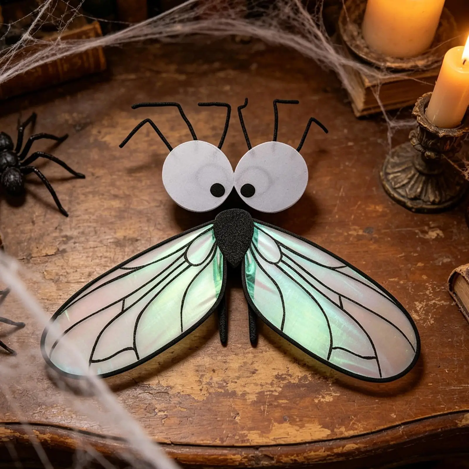 Creative Bugs Fly Wings Insect Handmade Craft Cosplay Fly Wings Sparkle Elastic Straps Costume Wings Halloween Party