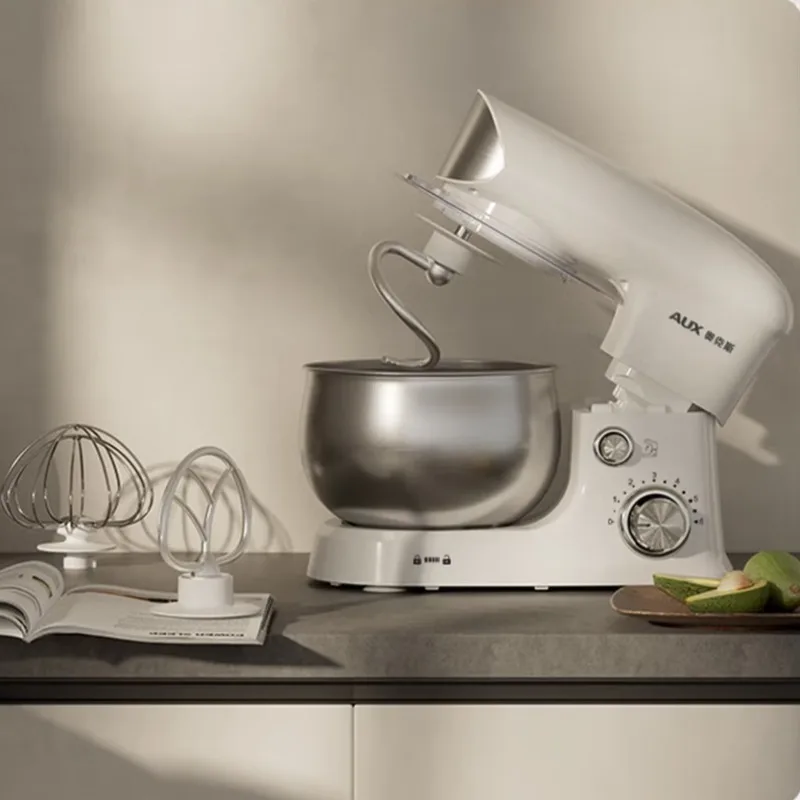 AUX Chef Machine 3L Automatic Mixer Multifunctional Dough Kneader Egg Beater Household Cooking Cream White
