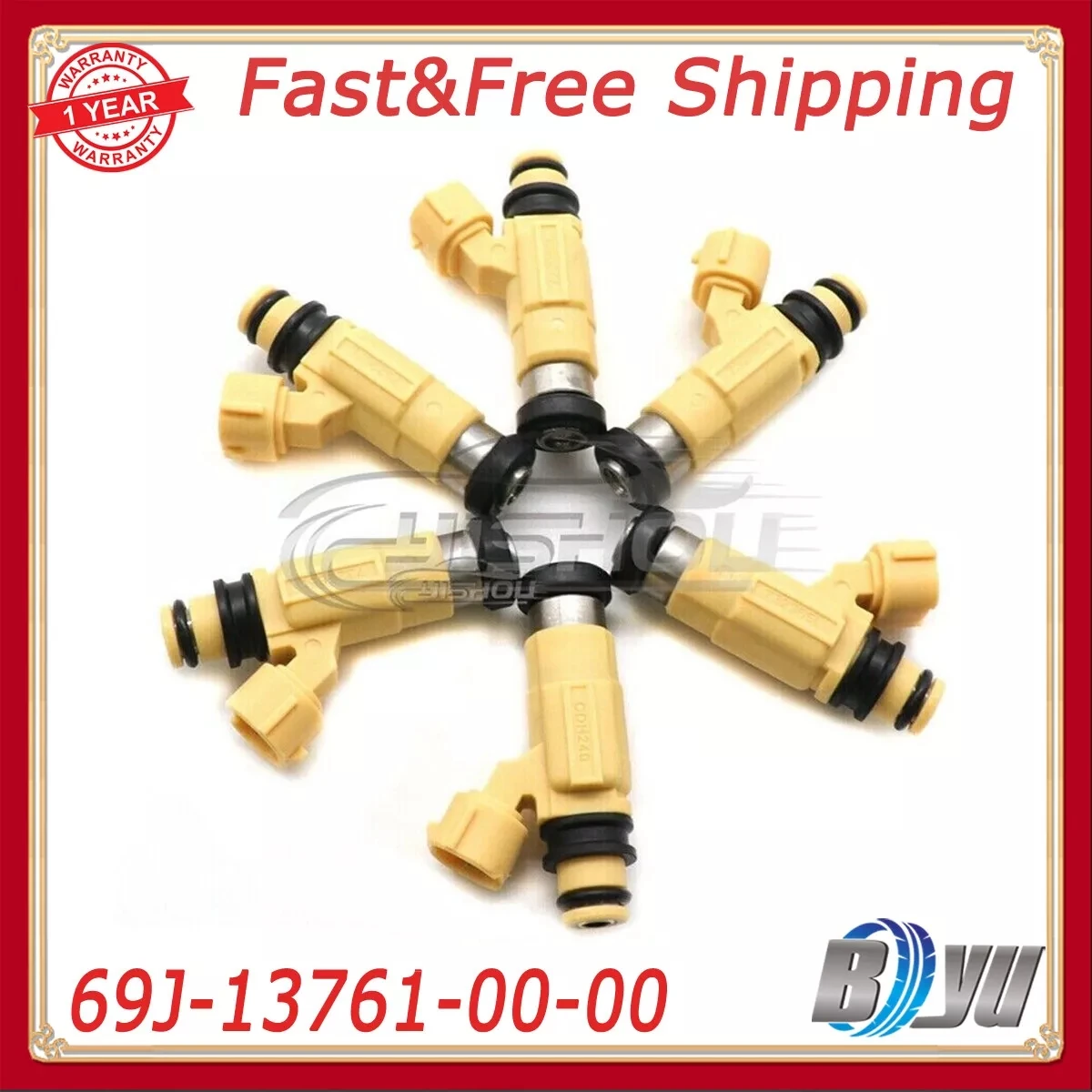 

Set 6pcs Fuel Injectors 4 Stroke For 02-12 Yamaha 200HP 225HP F200 F225 Outboard