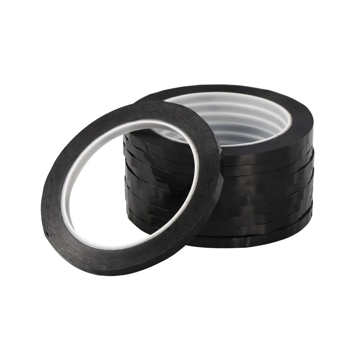 Black Gloss Pet Graphic Chart Tape 6mm x 66m – 10pcs Self-Adhesive Craft & Whiteboard Marking Tape