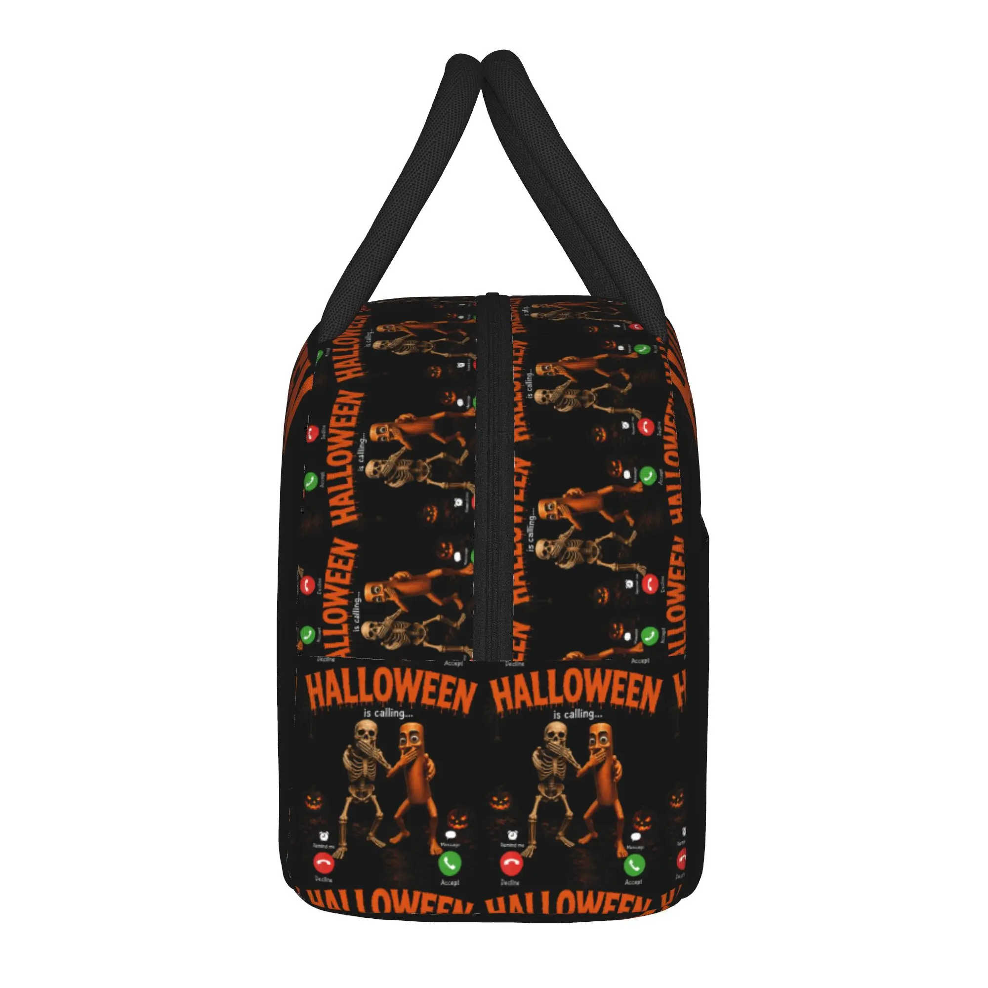 Tung Tung Sahur Skeleton Halloween is Calling Viral Dance Lunch Bag Leisure Lunch Box Office Portable Tote Food Bags For Women