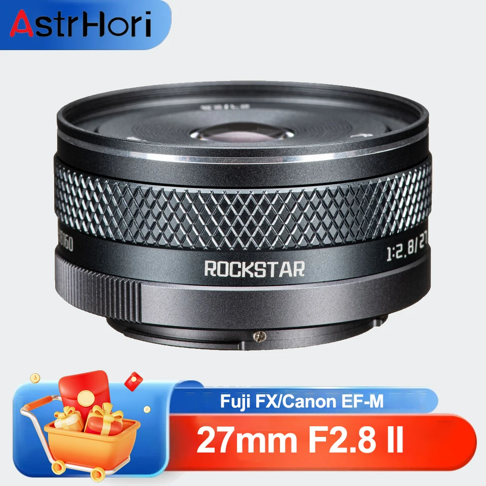

AstrHori APS-C 27mm F2.8 II Manual Focus Cookie Lens Wide Angle Manual Focus Prime Lens for Sony A7R Fuji X-PRO1 Canon M6