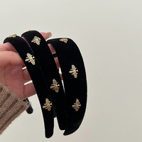 1PC Retro Hair Hoop Temperament Bee Wide Hair Hoop Hairbands For Women Girls French Versatile Fashion Headband Hair Accessories