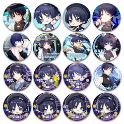 Anime Genshin Impact Lapel Pins Cute Wanderer Icon Brooches Round Cartoon Badge for Backpack Clothing Accessories Jewelry Gift