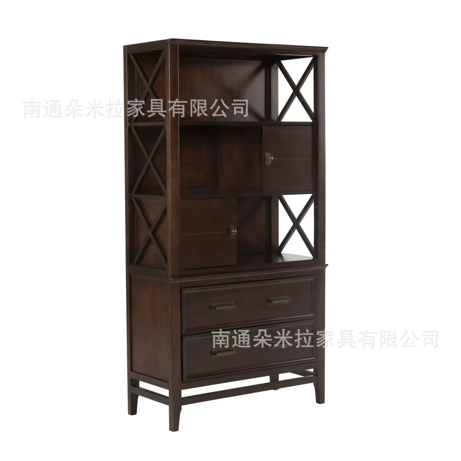 

RH American solid wood high-end villa living room bookcase display case study bookcase display case