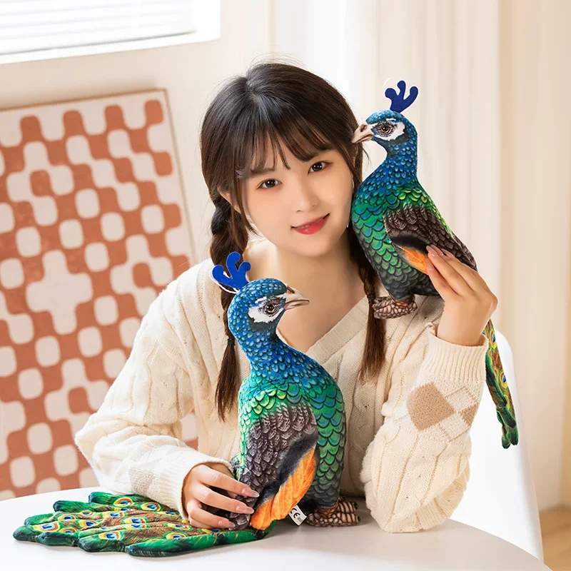 Simulation Pfau Plüsch Spielzeug Kawaii Puppen Gefüllte Weiche Tier Echte Leben Peahen Puppe Schöne Wohnkultur Geburtstag Geschenk Hohe Qualität