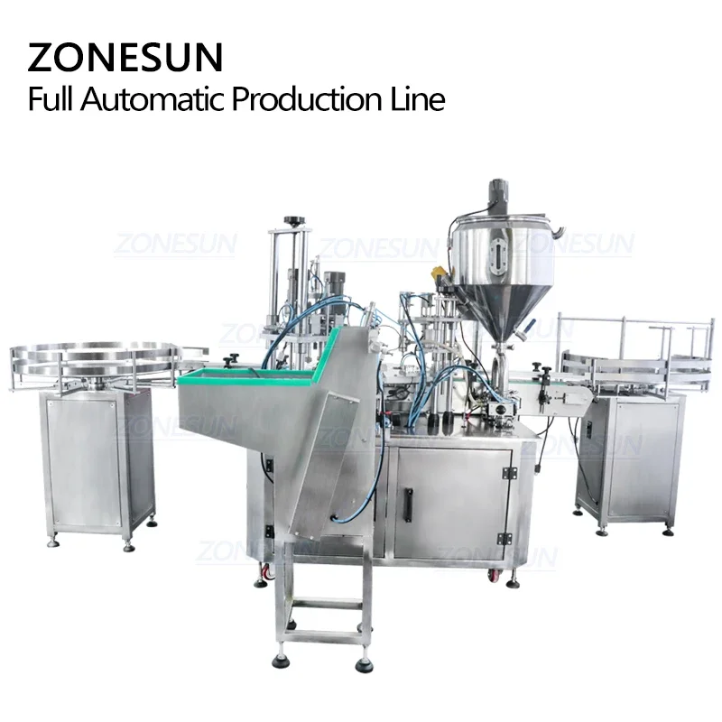 ZONESUN Full Automatic Production Line Small Bottle Eye Drop Vial Filling And Capping Machine Unscramble bottle machine