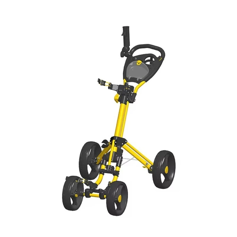 4-Wheel Aluminum Golf Push Cart Lightweight Foldable Golf Trolley for Golf Course
