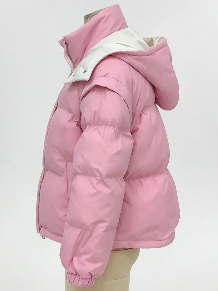 Wendbare, abnehmbare Kapuzenärmel, 2-in-1, wattierte Jacke, Oversized, dick, 2026, neuer Wintermantel, warm, schick, für Büro und Alltag, Damenmantel – Detail 2