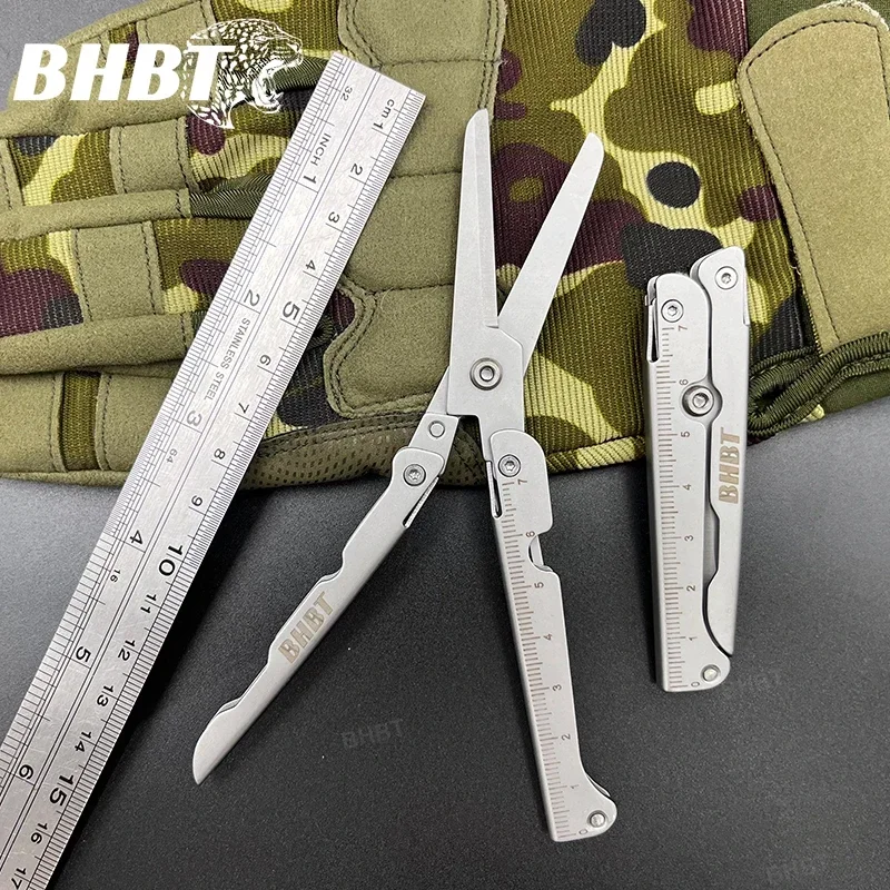 BHBT Big Scissors With Back Clip Graduated Scale Outdoor Tools EDC Tools